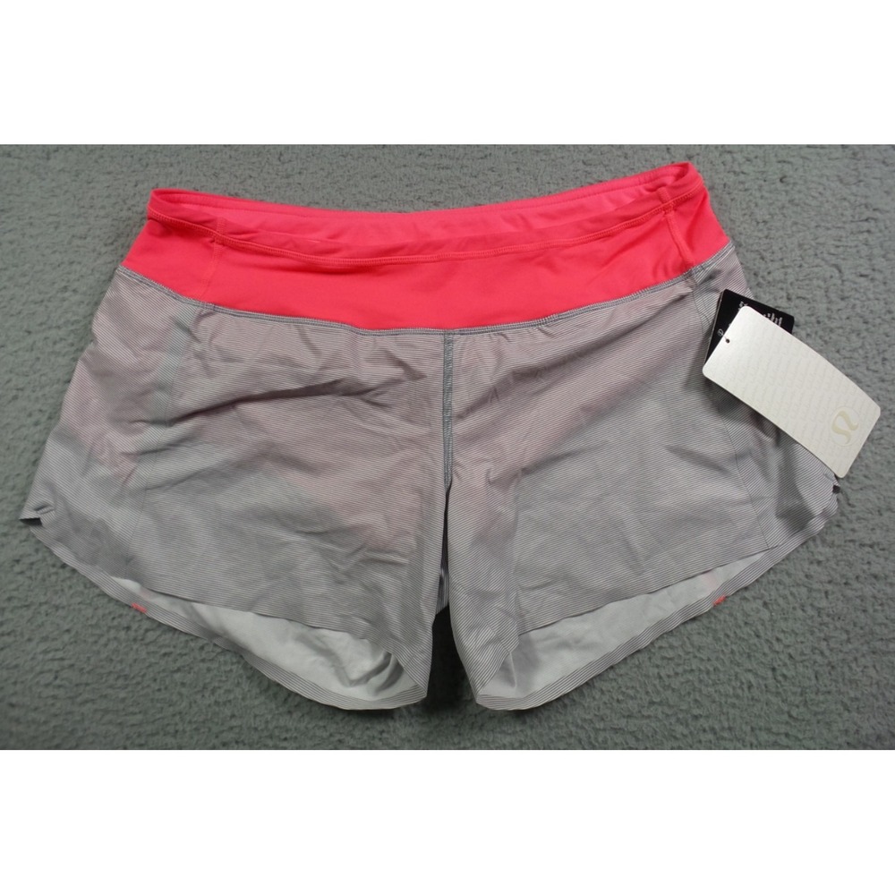 Lululemon Shorts Womens Size 8 Gray Pink Striped Turbo Run SE Luxtreme NWT